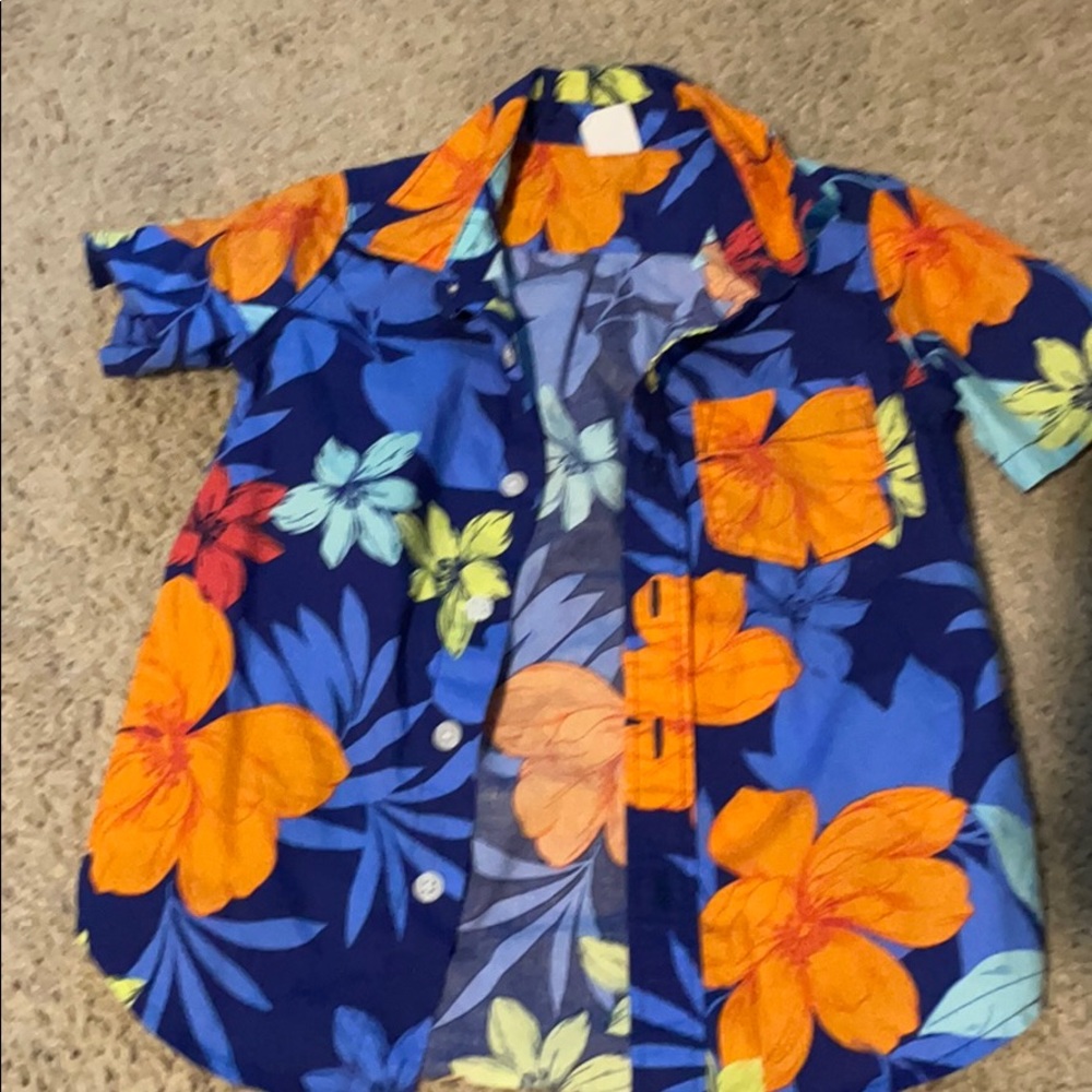 EUC Baby Gap Floral Print Collar Shirt Size 4T